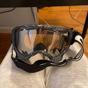 Grey and black Oakley ski goggles